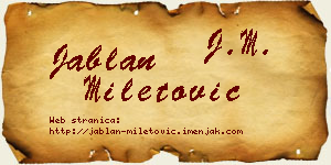 Jablan Miletović vizit kartica
